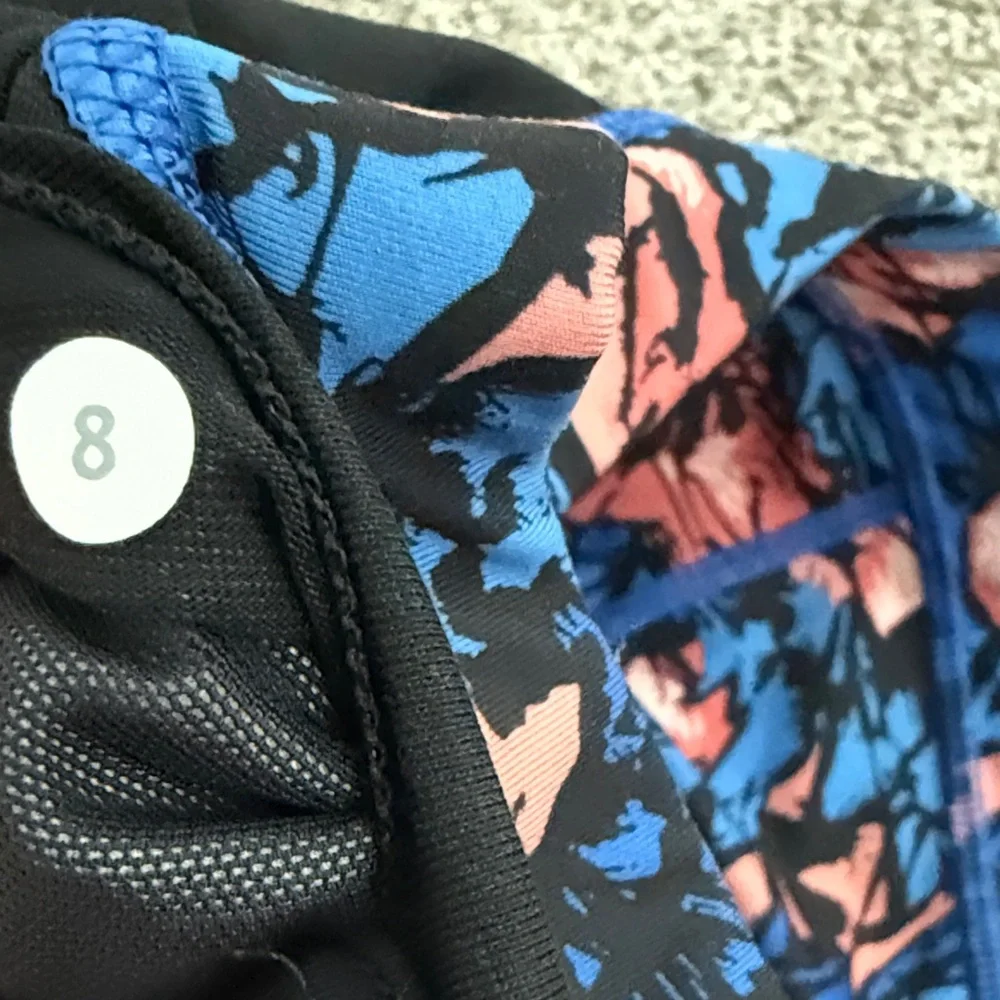 lululemon athletica Blue & Pink Floral Print Sports Bra